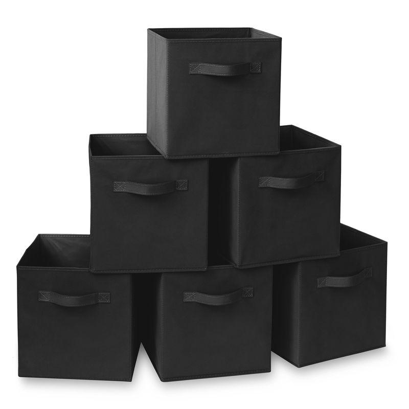 Casafield Set of 6 Collapsible Fabric Storage Cube Bins, Foldable Cloth Baskets for Shelves and Cubby Organizers