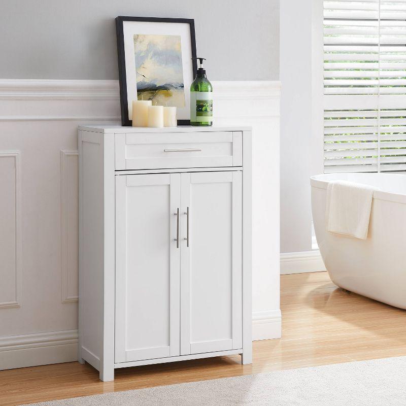 White Shaker-Style Living Room Cabinet with Adjustable Shelving