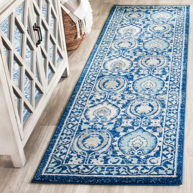 Evoke EVK251 Power Loomed Runner Rug - Blue/Ivory - 2'2"x7' - Safavieh.