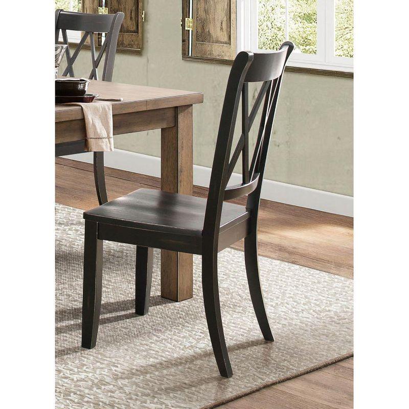NicBex Set of 2 Transitional Style Dining Chair Kitchen Upholstered High Backrest Side Chair for Dining Room,Black
