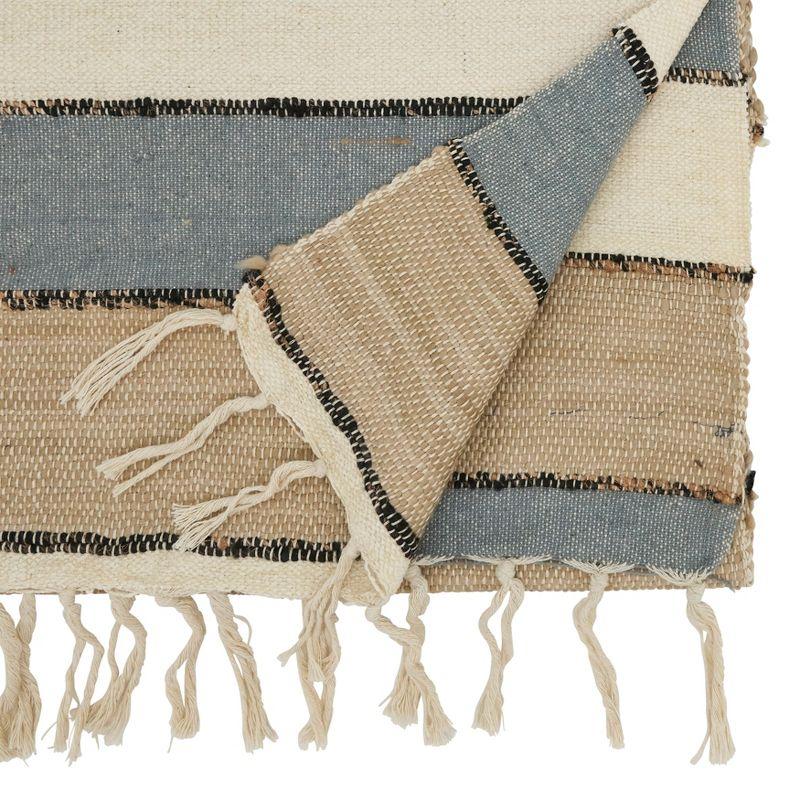 Boho Chic Fringed Multicolor Cotton Table Runner