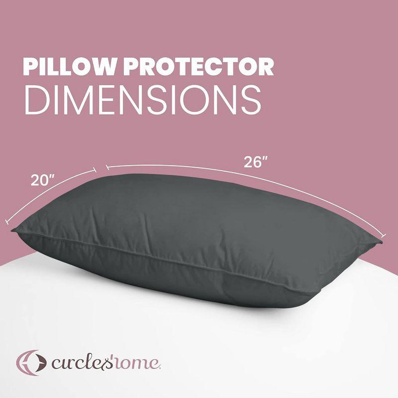 100% Cotton Zippered Pillow Protector (2 pck) Standard - Charcoal