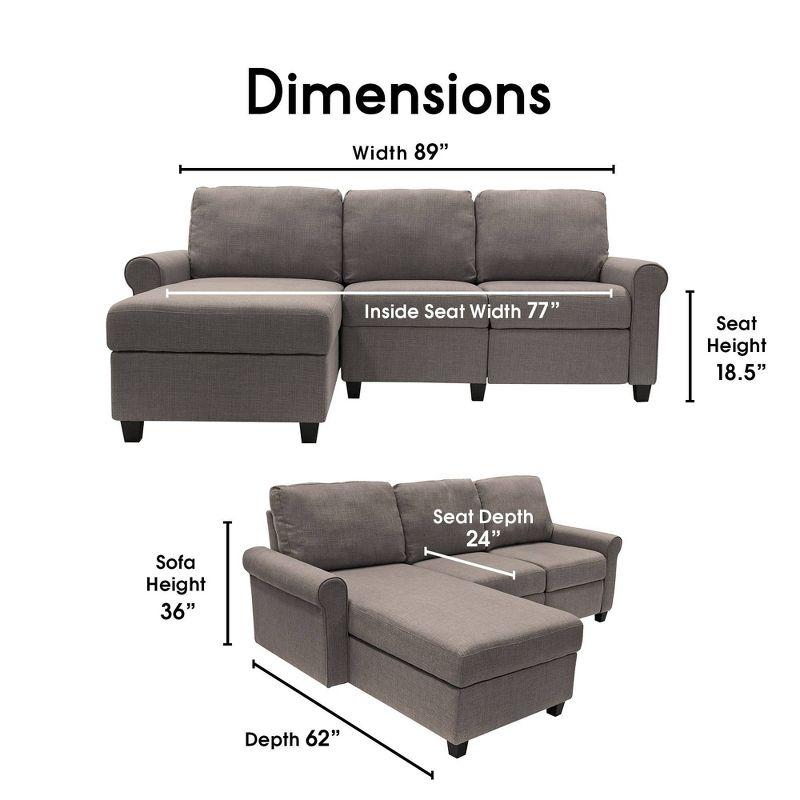 Serta Palisades Reclining Sectional Sofa with Storage Chaise