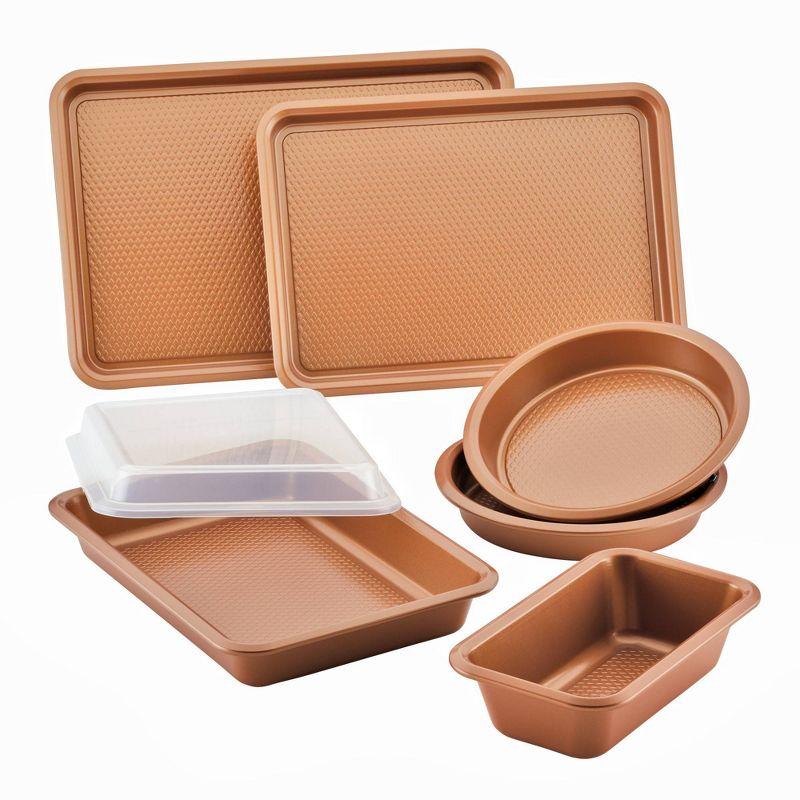 Ayesha Curry Ayesha Curry Bakeware Nonstick Cookie Pan, Loaf Pan, And Cake Pan Set, 7-Piece, Copper