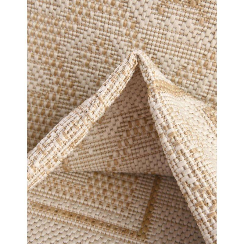 Natural Brown 9' x 12' Synthetic Flat Woven Outdoor Rug