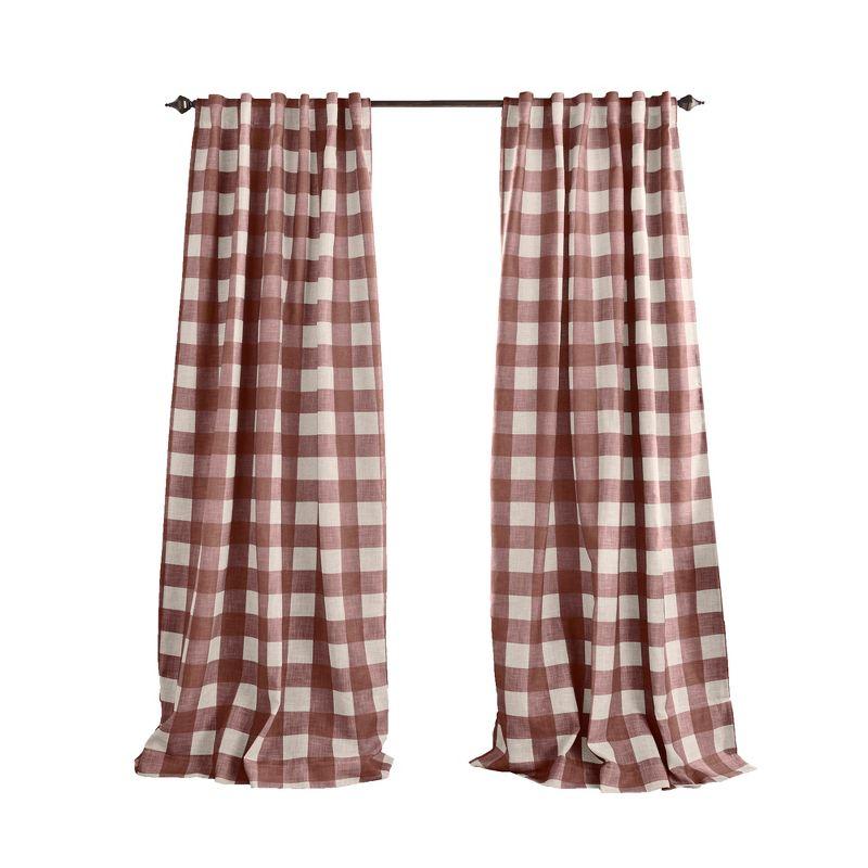 Red Buffalo Check Blackout Linen Blend Drapes