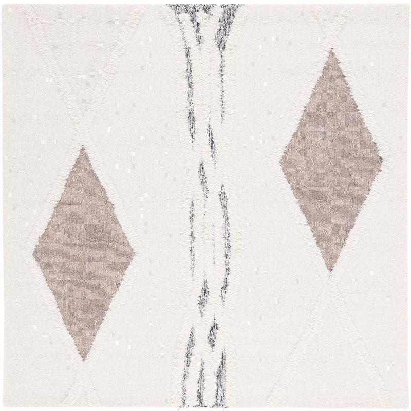 Casablanca CSB981 Hand Tufted Indoor Area Rug - Ivory/Brown - 6'x6' - Safavieh