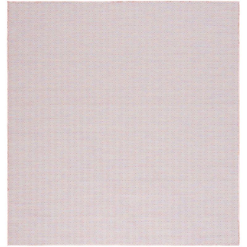 Hampton Light Pink Multi Square Indoor Outdoor Rug