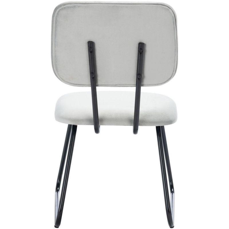 Modern Velvet Parsons Side Chair with Metal Hairpin Legs - Black