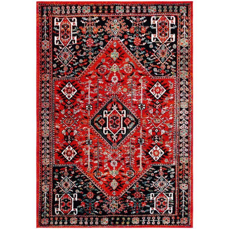 Vintage Hamadan VTH229 Power Loomed Indoor Area Rug - Red/Black - 4'x6' - Safavieh