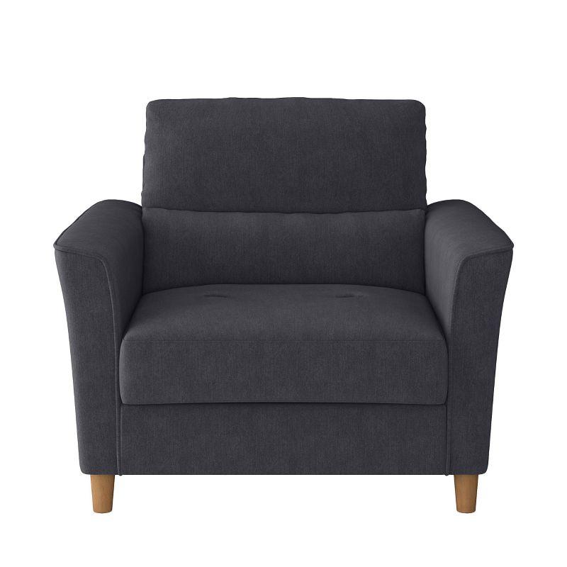 Comfy Nook Dark Grey Microfiber Wood Accent Chair