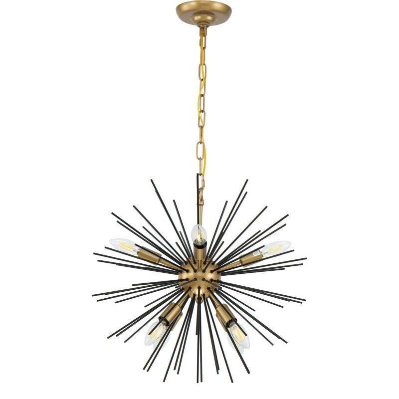 Elegant Lighting Timber 8 light Brass and Black pendant