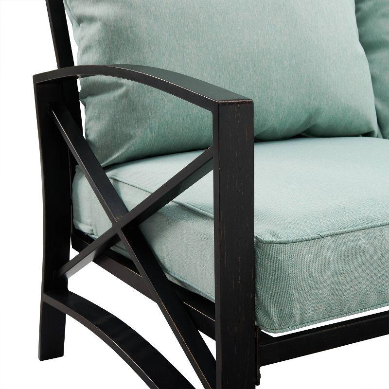 Kaplan 3pc Outdoor Sofa Set with Sofa & 2 Arm Chairs - Mist - Crosley: Steel Frame, Weather-Resistant