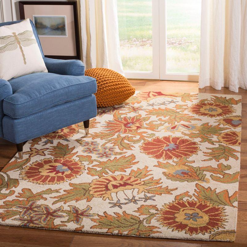 Blossom BLM912 Hand Hooked Area Rug - Ivory/Multi - 3'x5' - Safavieh.