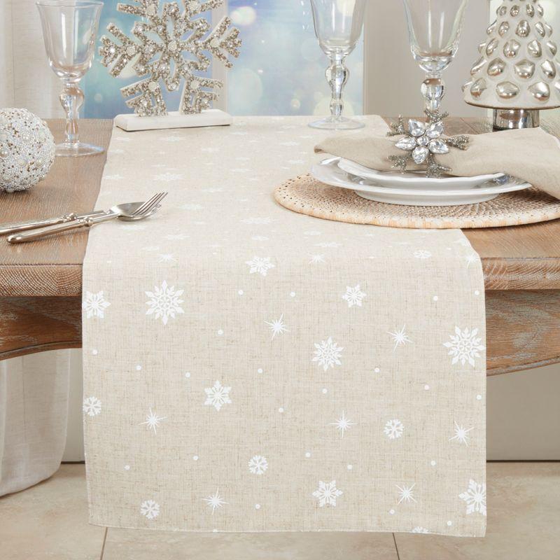 Saro Lifestyle Snowflake Christmas Table Runner