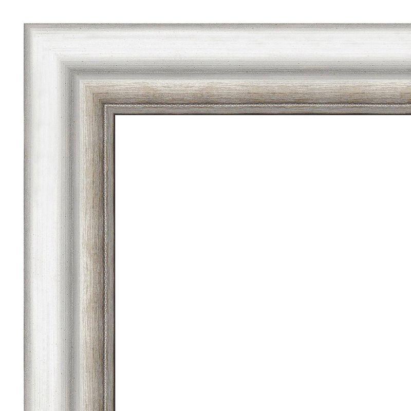 31" x 25" Non-Beveled Salon Silver Narrow Bathroom Wall Mirror - Amanti Art: Polystyrene Frame, Includes Mounting Hardware