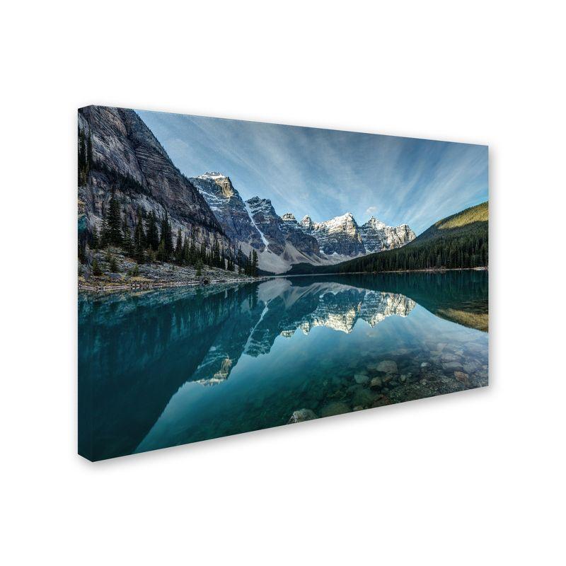 Moraine Lake Reflection Framed Landscape Canvas Print