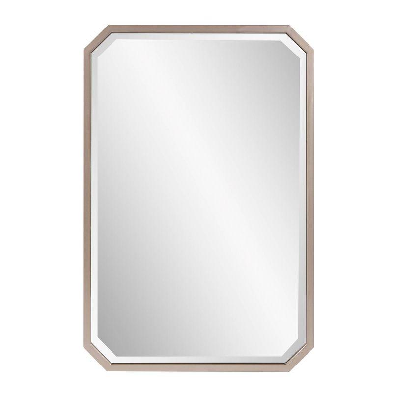 Elongated Octagonal Champagne Silver Wall Mirror 22.5"x34"