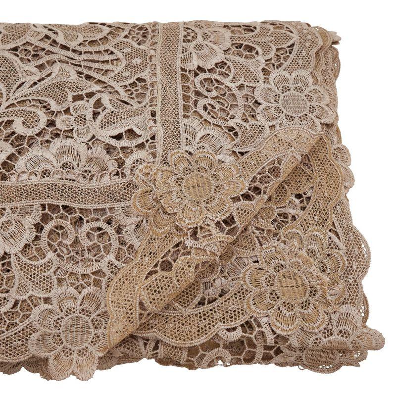 Lace Tablecloth With Antique Floral Design