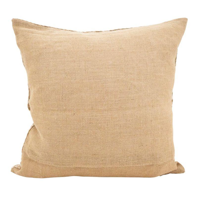 Beige Jute 20" Square Seahorse Throw Pillow