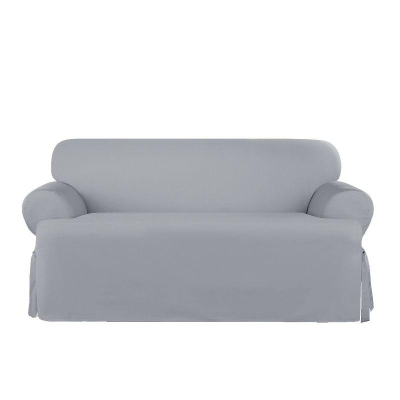 Cotton T-Cushion Loveseat Slipcover