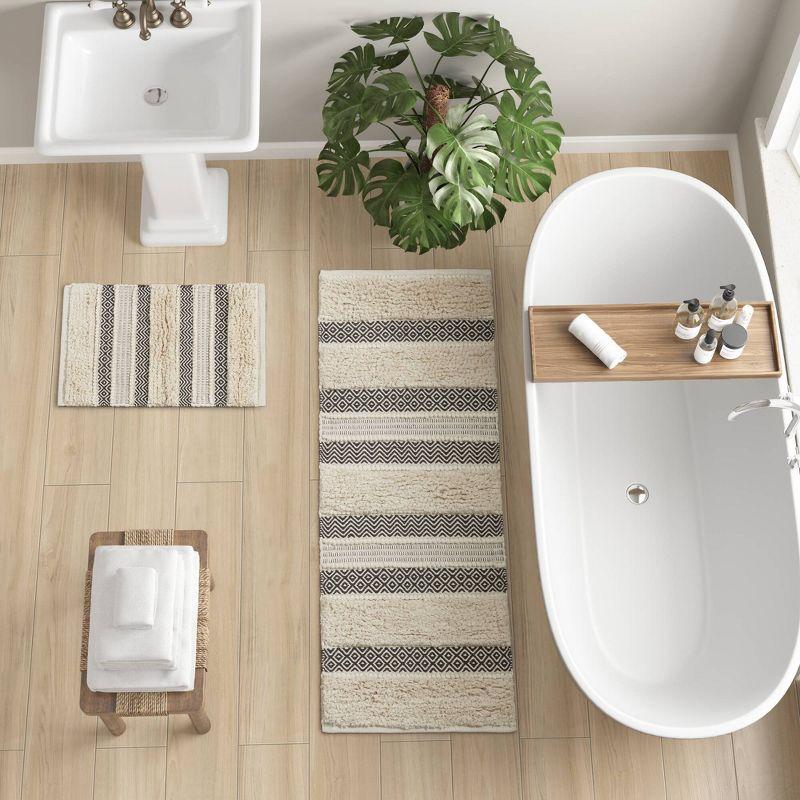 INK+IVY Asher Cotton Blend Bath Rug with Non-Slip Backing