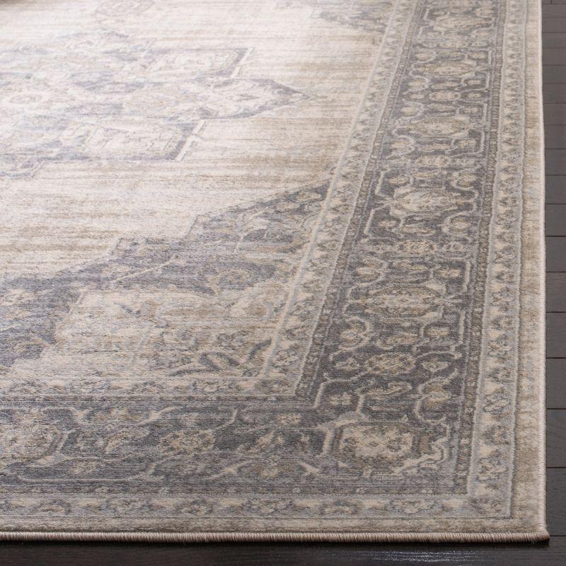 Brentwood BNT865 Power Loomed Indoor Area Rug - Cream/Grey - 5'x5' - Safavieh