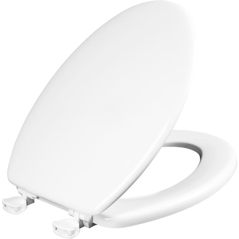 Mayfair Westport 1844EC Wood Toilet Seat with Easy Clean & Change Hinges, Elongated, White