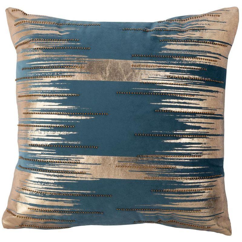 Prasla Pine & Gold Square Decorative Pillow 18 x 18 in.