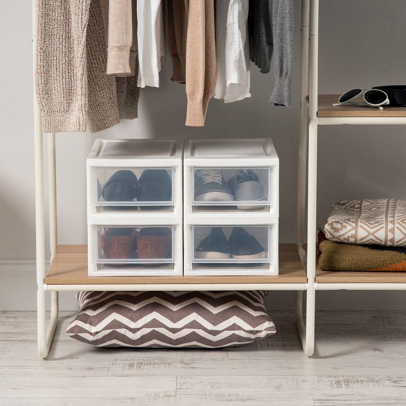 White Stackable Plastic Storage Drawer Unit