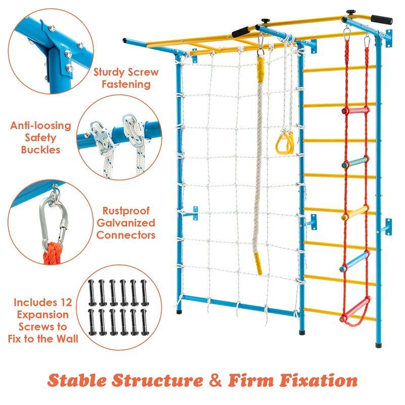 Costway 7 in 1 Kids Indoor Gym Playground Swedish Wall Ladder Children Home Climbing Gym