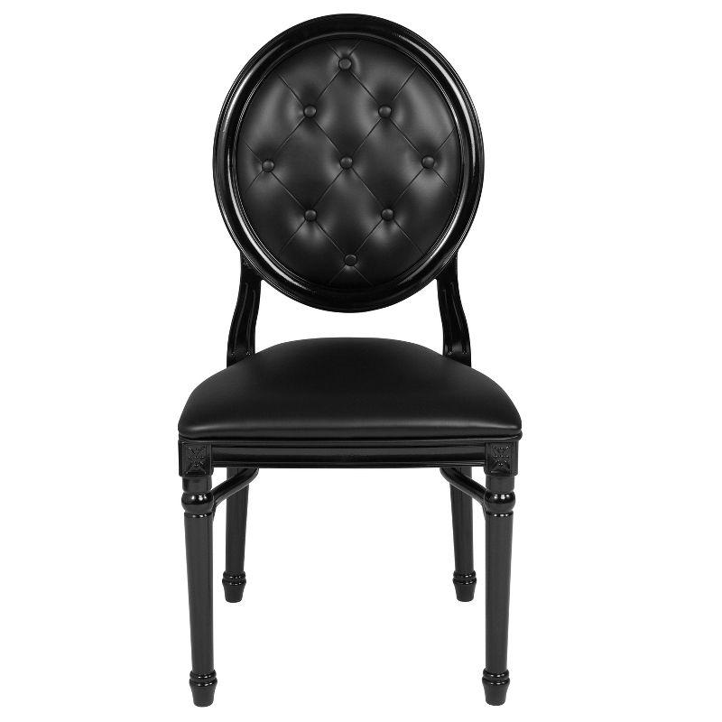 Flash Furniture HERCULES Series 900 lb. Capacity King Louis Chair with Tufted Back, Black Vinyl Seat and Black Frame