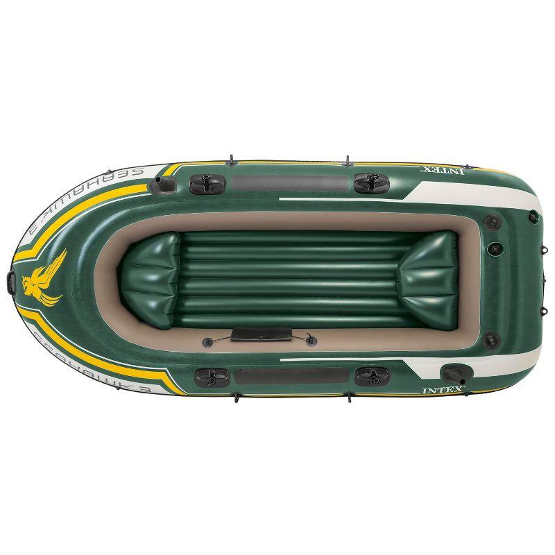 Intex Seahawk Inflatable Floating Boat Raft Set with Oars & Air Pump