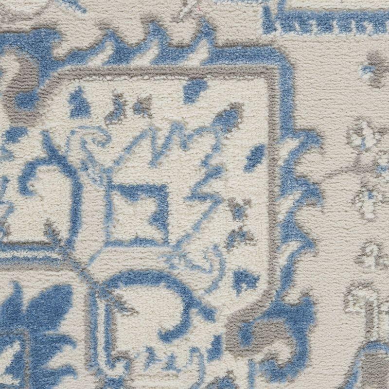 Nourison Elation Bohemian Medallion Indoor Rug Ivory Blue 4' x 6'