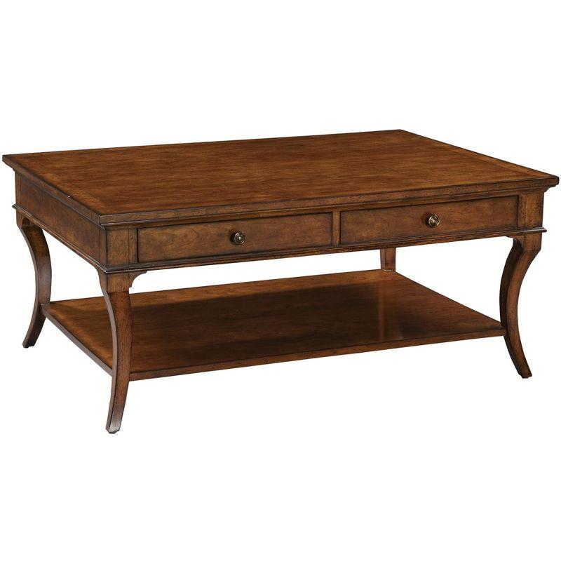 Rustic Brown Rectangular Wood Coffee Table with Storage