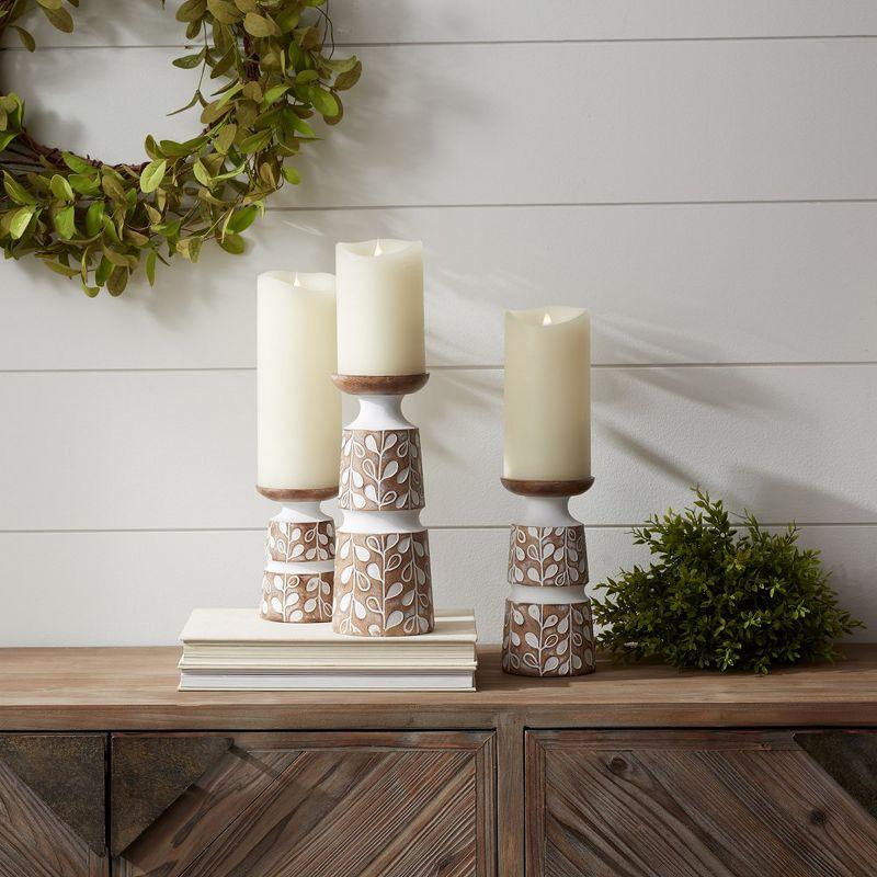 Melrose Leaf Pattern Candle Holder (Set of 3)