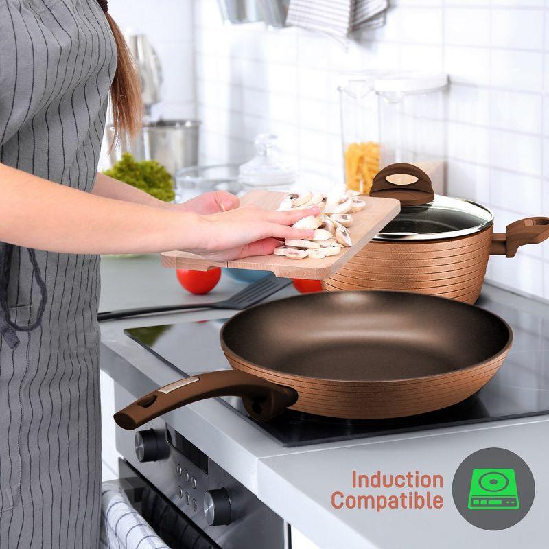 NutriChef 12 - Piece Non-Stick Aluminum Cookware Set