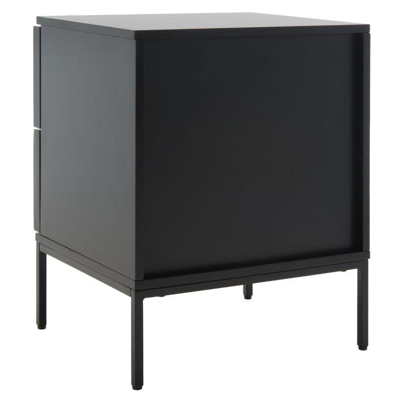 Zadie 2 Drawer Rattan Nightstand - Black - Safavieh