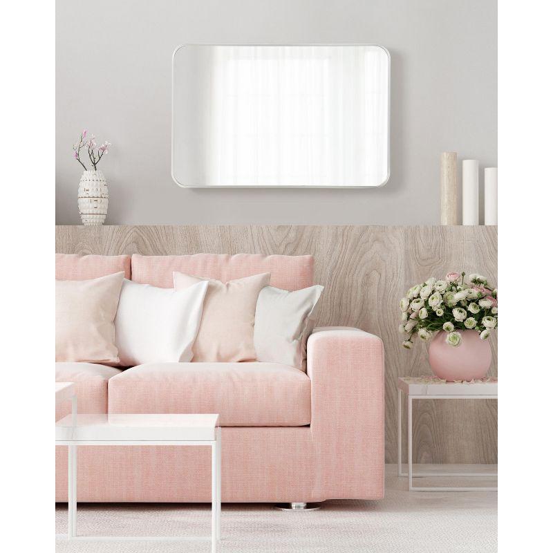Kate and Laurel Zayda Radius Rectangle Framed Wall Mirror, 20x30, Silver