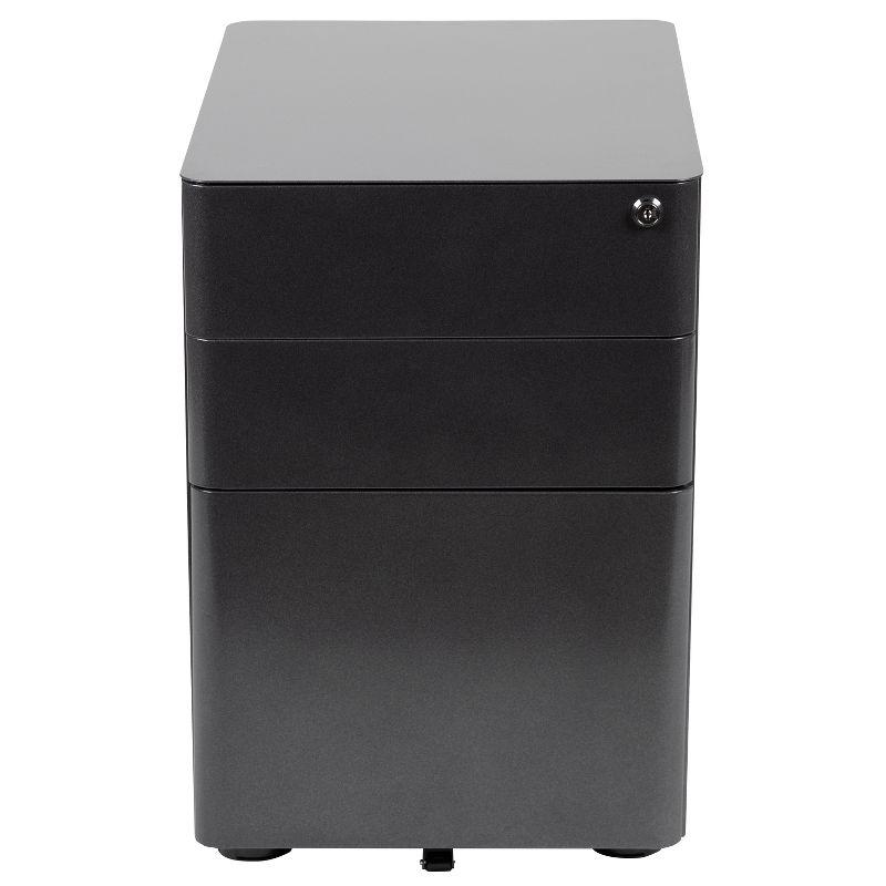 Flash Furniture Modern 3-Drawer Mobile Locking Filing Cabinet with Anti-Tilt Mechanism and Hanging Drawer for Legal & Letter Files