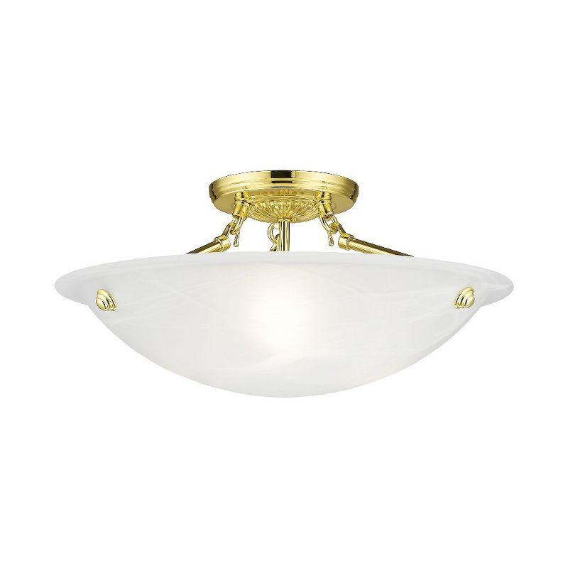 Livex Lighting Oasis 3 - Light Flush Mount in  Polished Brass