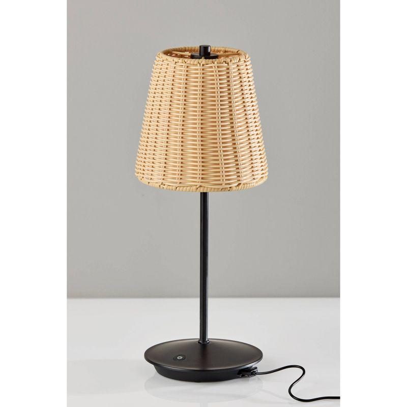 Adesso Benny Cordless Table Lamp (Includes LED Light Bulb) Black: ETL Listed, Touch Sensor, 3-Way Light Settings