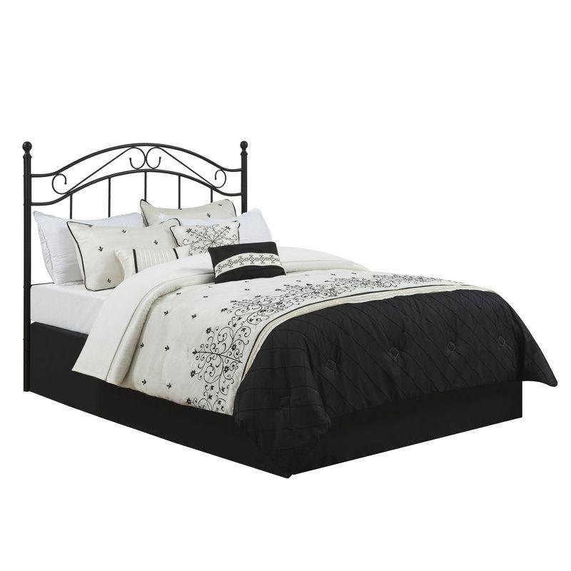 DHP Full/Queen Metal Headboard with Delicate Detailing, Black
