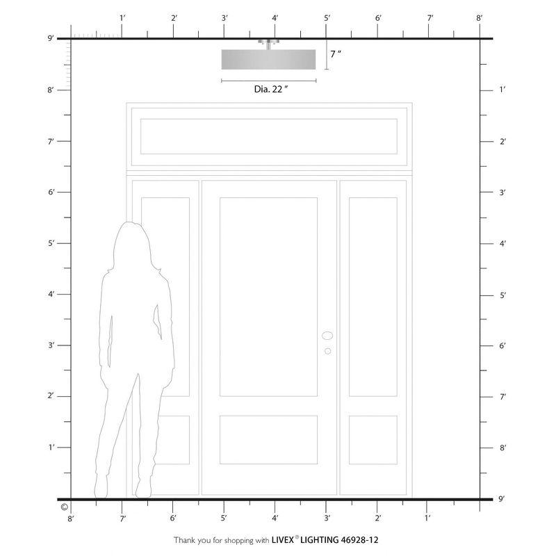 Livex Lighting Venlo 4 - Light Semi-Flush Mount in  Satin Brass/Shiny White