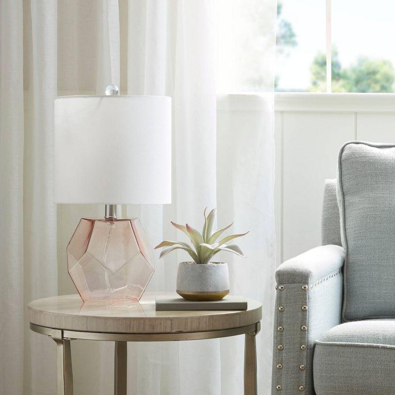 Bella Table Lamp (Includes LED Light Bulb) Pink: 510 Design, Modern Bedside Lighting with Drum Shade