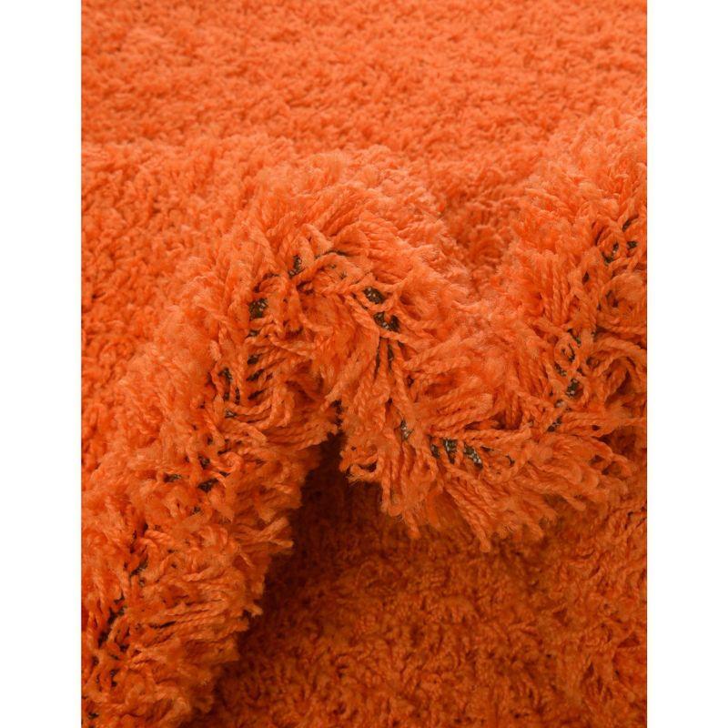 Unique Loom 5' 0 x 8' 0 Solid Shag Tiger Orange Area Rug