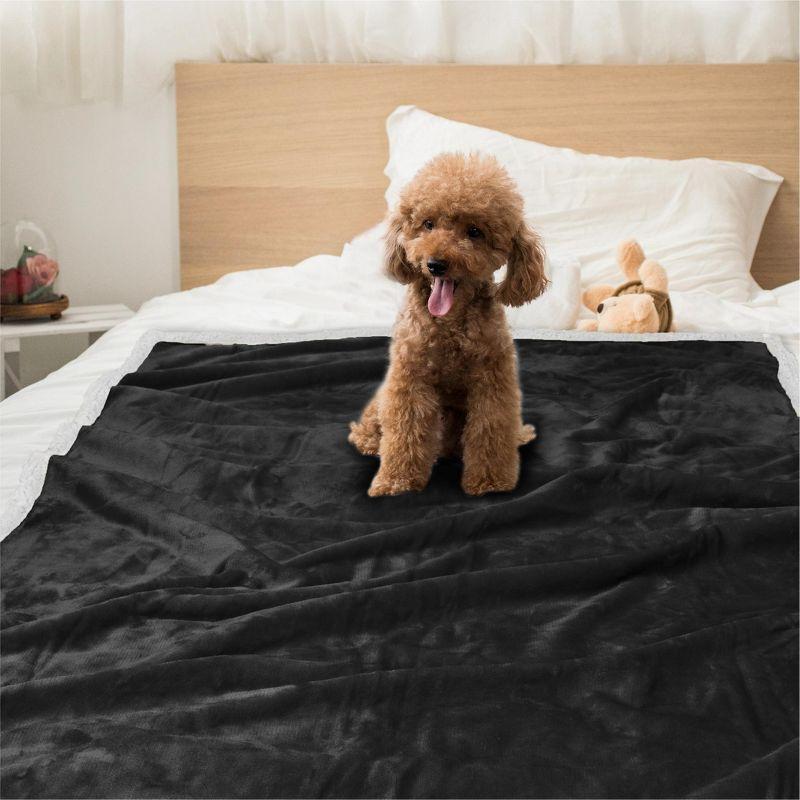 PetAmi Pet Blanket for Dogs Cats, Faux Shearling Fleece Soft Plush Reversible Washable Furniture Cover