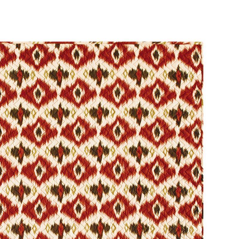 Rustic Red and White Cotton Ikat Throw Blanket