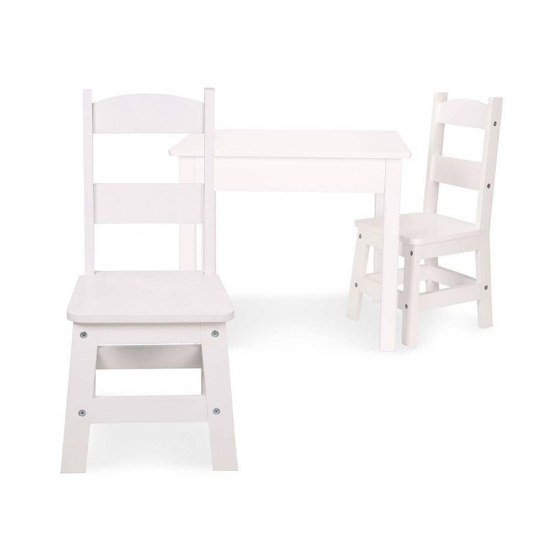 Melissa & Doug Wooden Table and Chairs Set - White