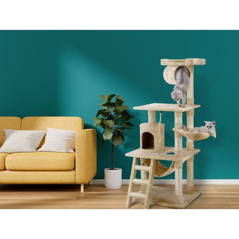 Go Pet Club 62" Classic Cat Tree with Sisal Covered Posts F67